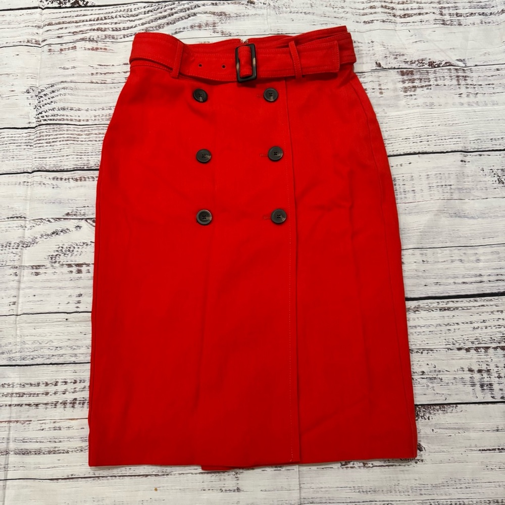 Red Double-Breasted Skirt by Ann Taylor size 0